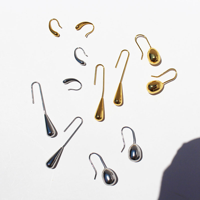 European and American copper plating 18k gold ins cold wind simple fashion temperament water drop commuter earrings 326