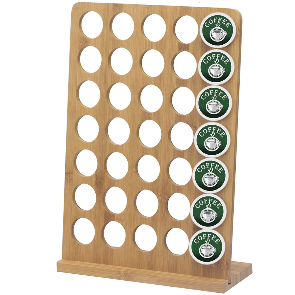 Bamboo capsule holder,Bamboo wood k cup coffee holder capsule storage coffee pod holder storage organizer rack stand