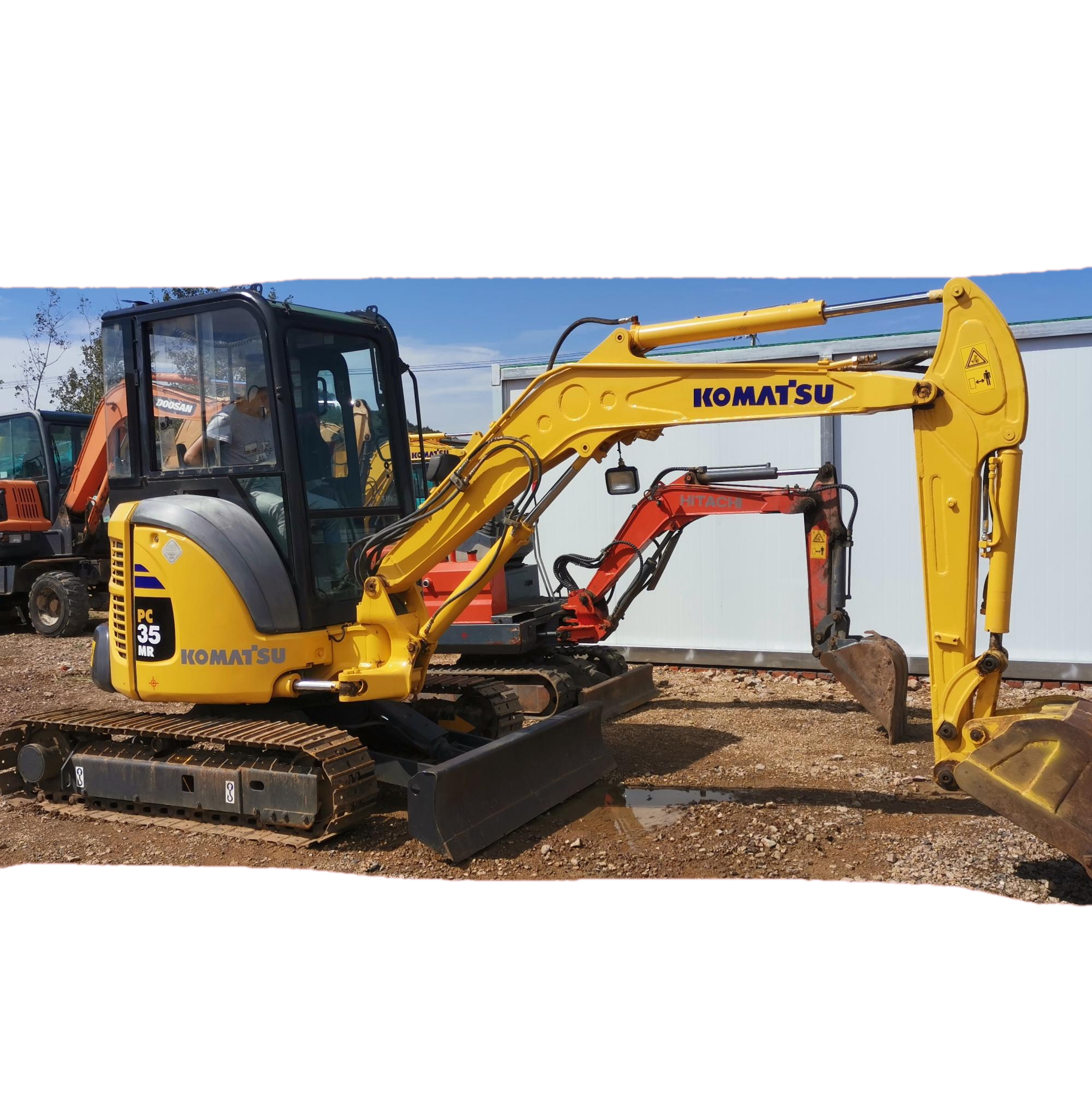 Komatsu 3.5 ton used pc35mr-2 mini crawler excavator japan original engine manufactor breaking hammer