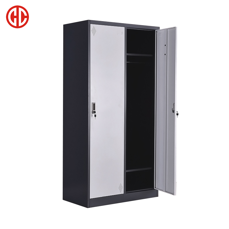 new design 2 door steel locker cabinet clothes cupboard with mirror