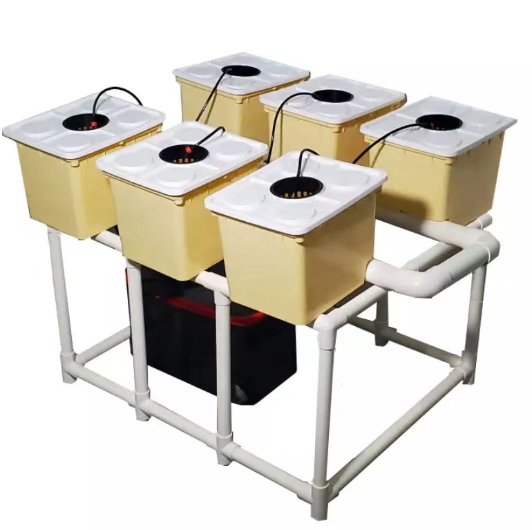 Home Balcony Soilless Cultivation Hydroponic Dutch Bucket with Rack Planting Kit