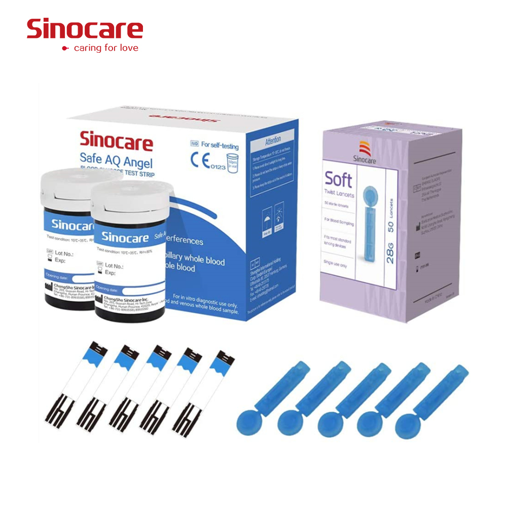 Sinocare Code Free Blood Glucose Test Strips Blood Sugar Test Strips Precise Test Strip Glucos Manufactur 100 Pcs
