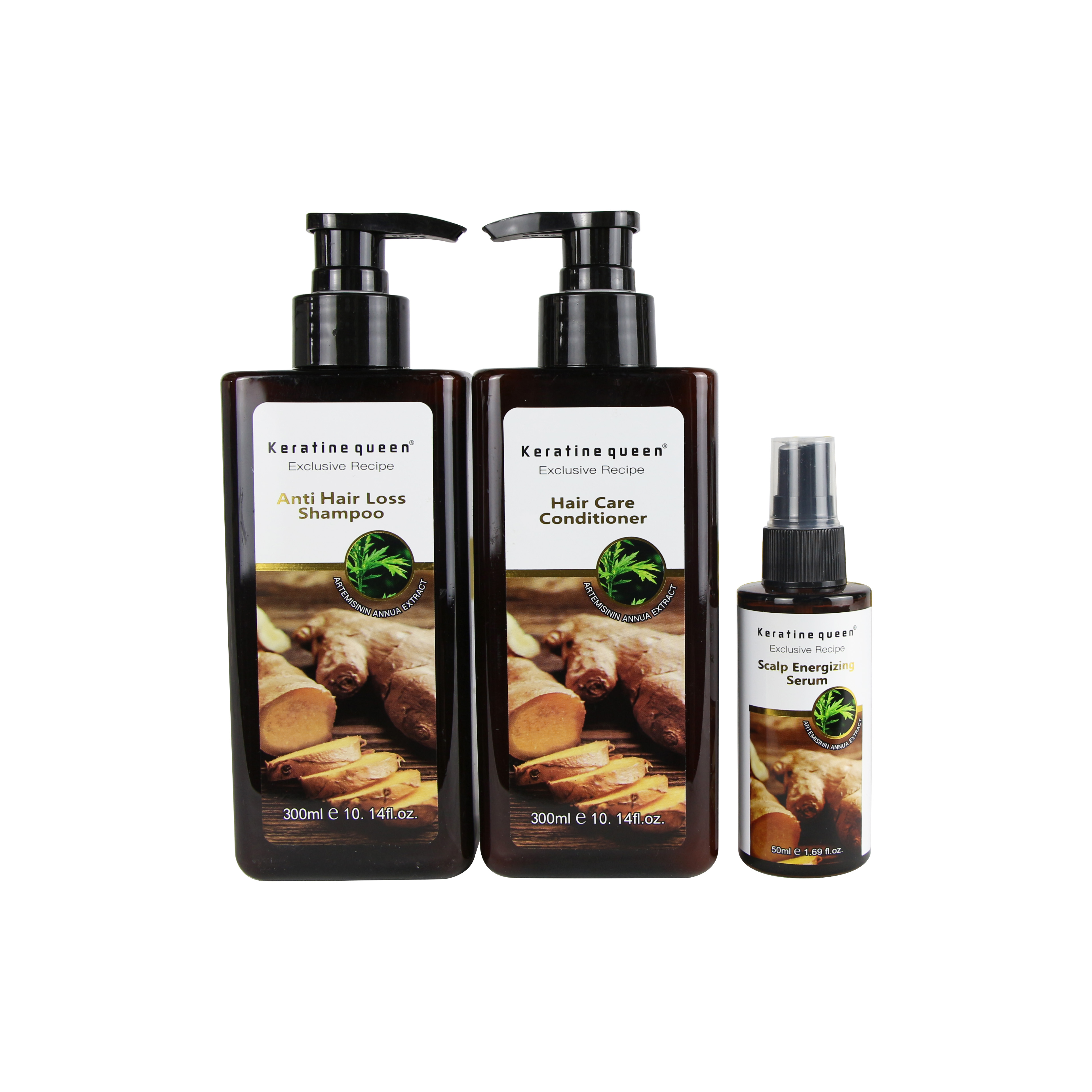 Anti Hair Care Set Growth Oil Serum Natural Shampoo Treatment and Conditioner Private Label for Hair Loss