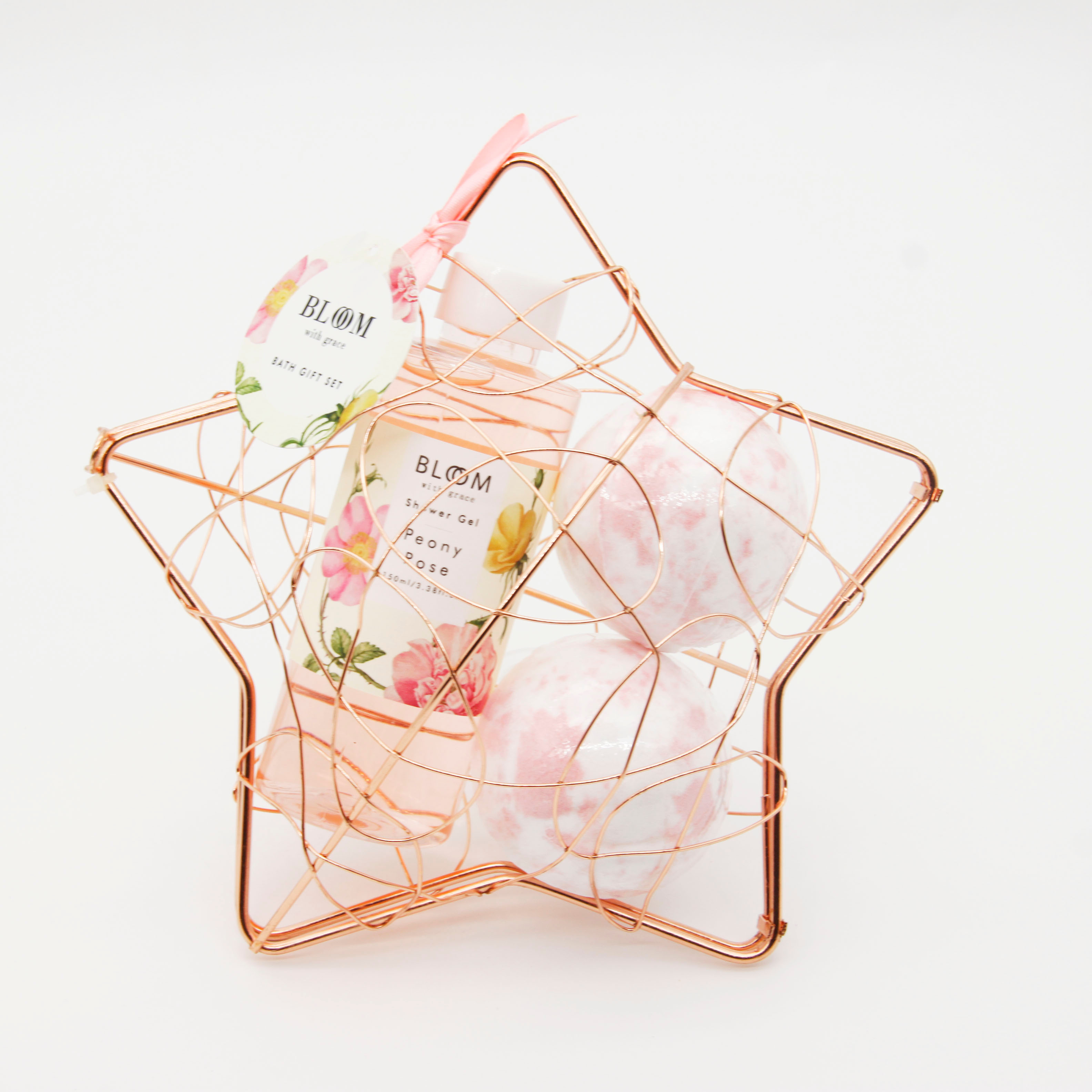 Bath Supplier Hot sale Spa Bath Gift Set Body Care Set with Star shape Wire Basket for Christmas day and Mother's day