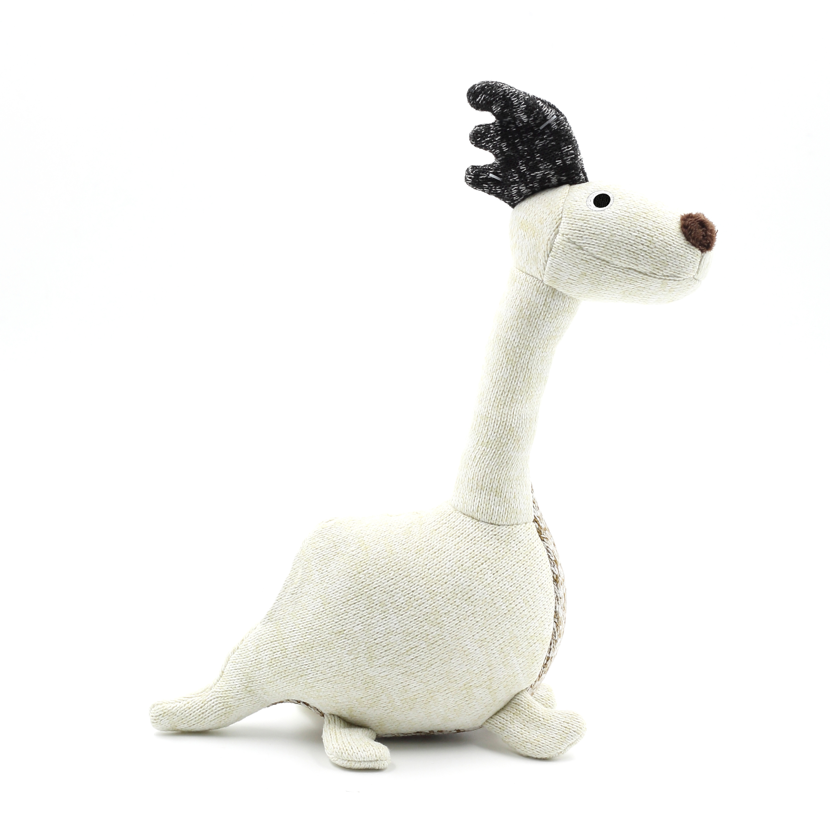 Pet Chew ToysDog funny toys Squeaky Knit Dino White Plush Stuffed Chew Dog Toys