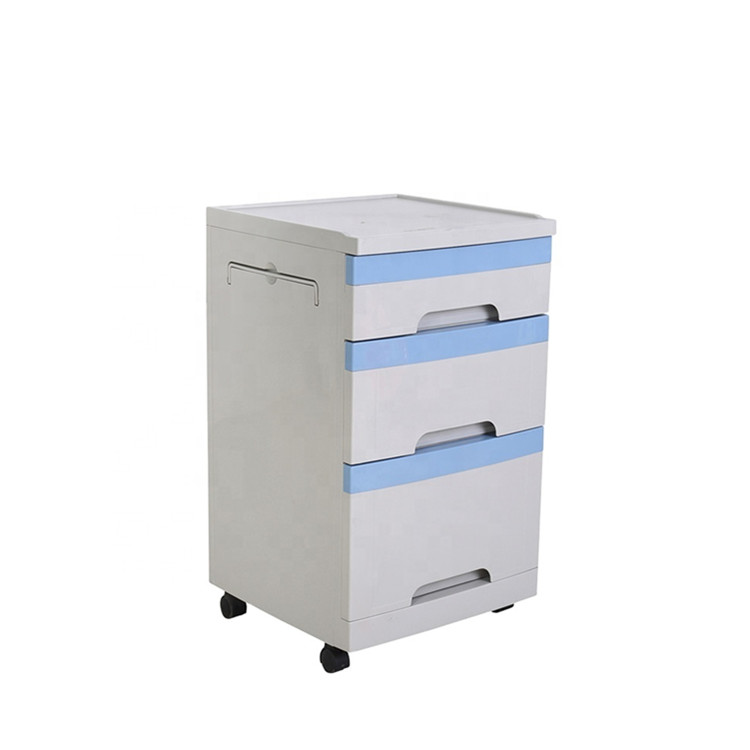 BT-AL008 Hospital room patient mobile ABS Plastic Bedside Cabinet Medical Bed table drawers night stand price