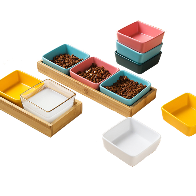 Cat Food Bowls Premium Ceramic Pet Bowls, Mini Plates, Cute Modeling Pet Food Water for Feeder Cats
