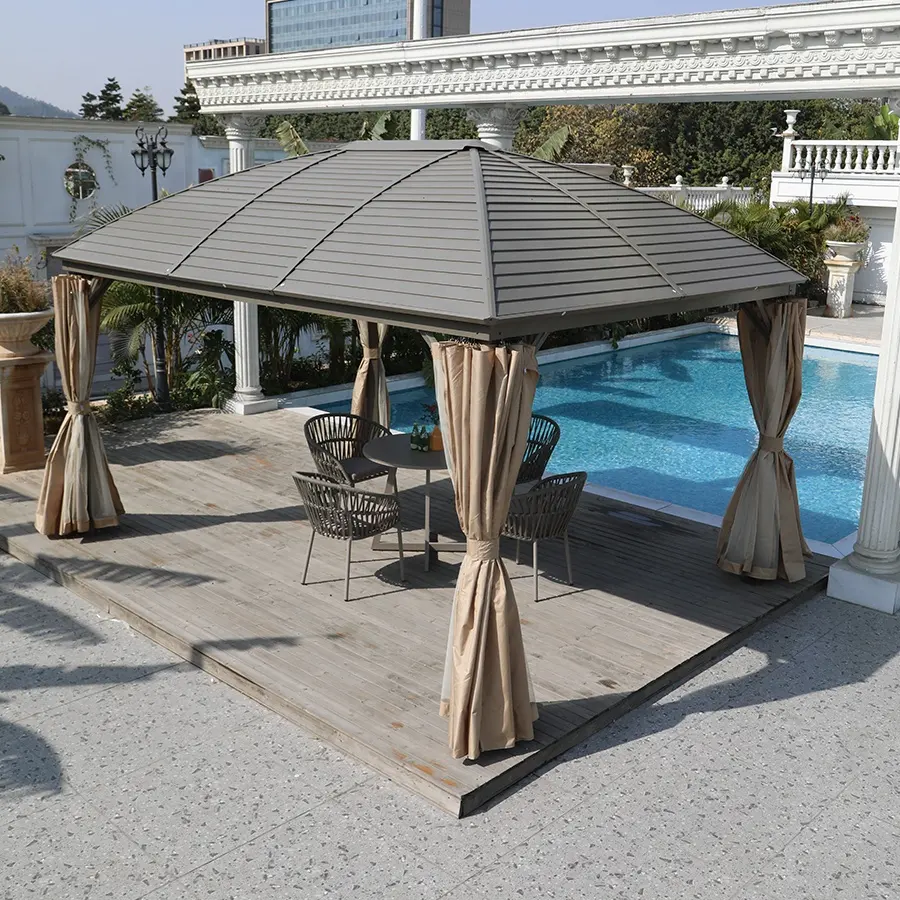 aluminium gazebo outdoor durable hardtop canopy gazebo tent high quality 3*4m