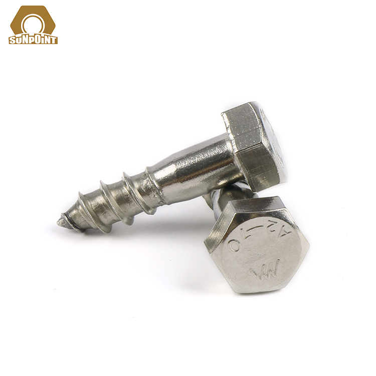 DIN 571 M6/8 stainless steel hex head wood screws/self-tapping screws for wood