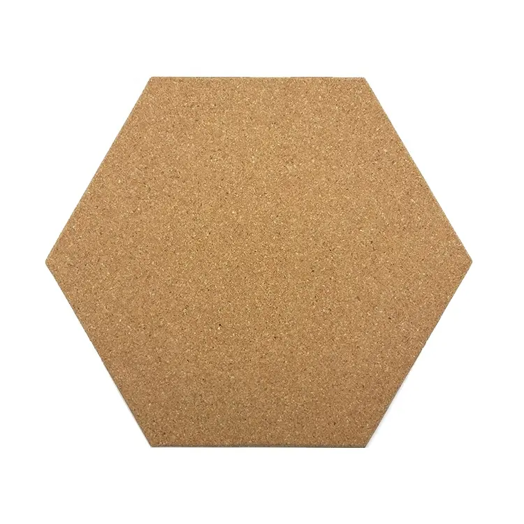 305x305x8mm Premium Beveled Edge Hexagon Shaped Cork Board Tiles with 3M Self Adhesive Mounting Pads for wall bulletin Set of 8