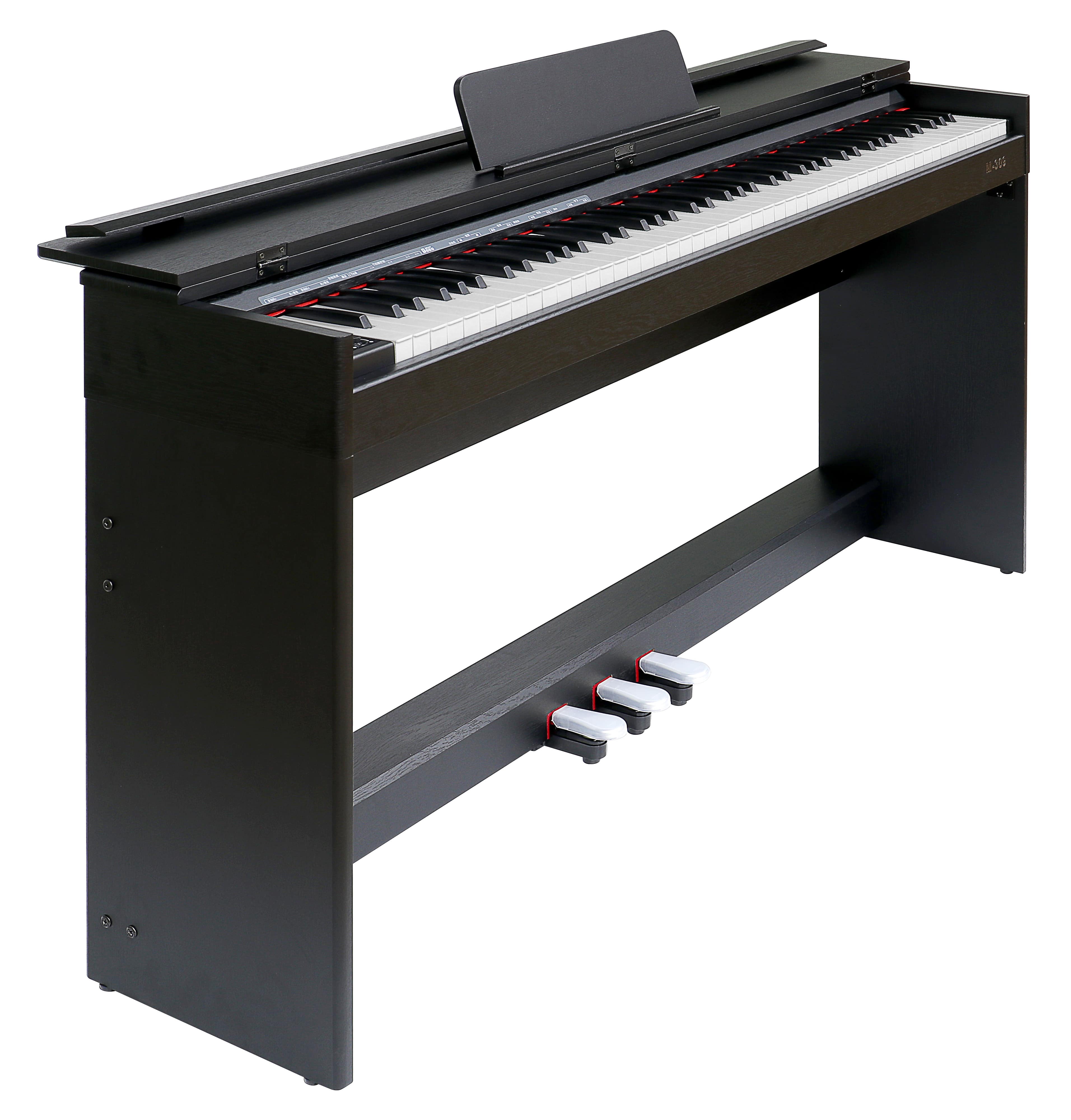 88-Key Hammer Standard Digital Piano black with pedal piano