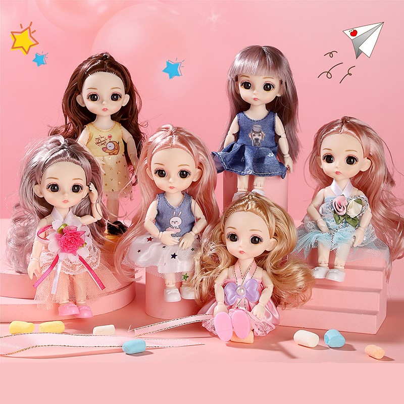 YUJIAN Popular style Jointed Body BJD Dolls fashion bjd doll for kids gift 17 cm small size DIY baby dolls