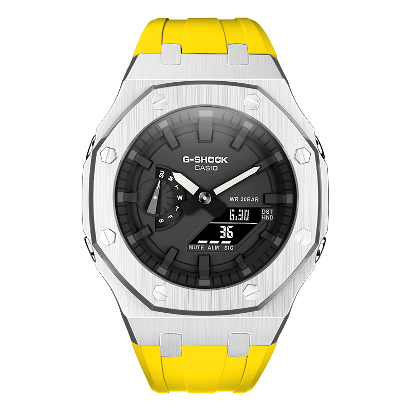 Gien Creatives KEWAI Casioak GA2100 Men's Watch Case Stainless Steel Band Update 4th Modified Accessories