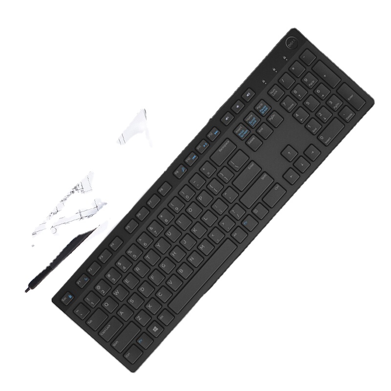 Проводная клавиатура Dell Kb216, универсальная клавиатура для офиса, компьютера, ноутбука, шоколадного цвета