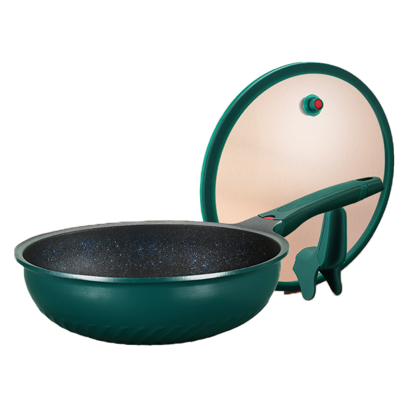 micro pressure wok 28cm non-stick pot with cover