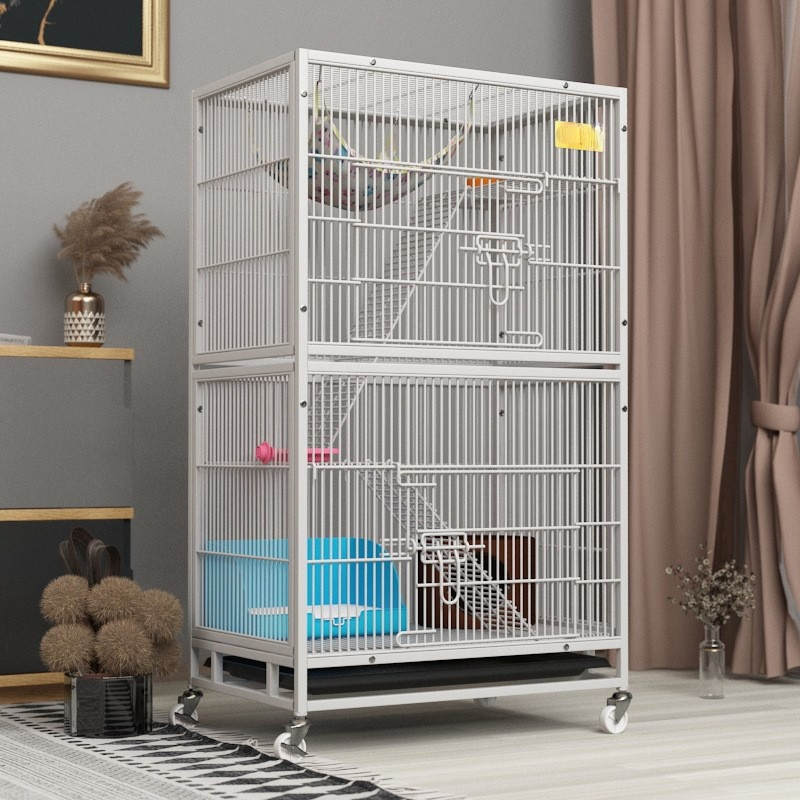 Pet Products Encrypted golden squirrel cage demon king three-story villa chinchilla flower branch mouse honey bag glider largeP