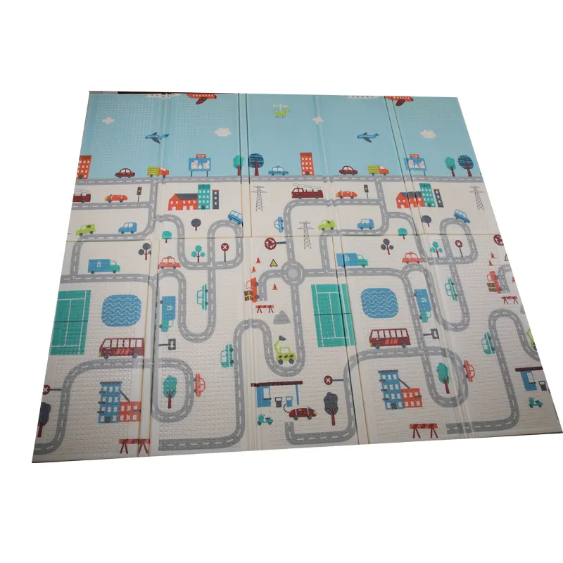 factory custom non-toxic play mats eco-friendly playmats custom padded xpe folding baby play mats