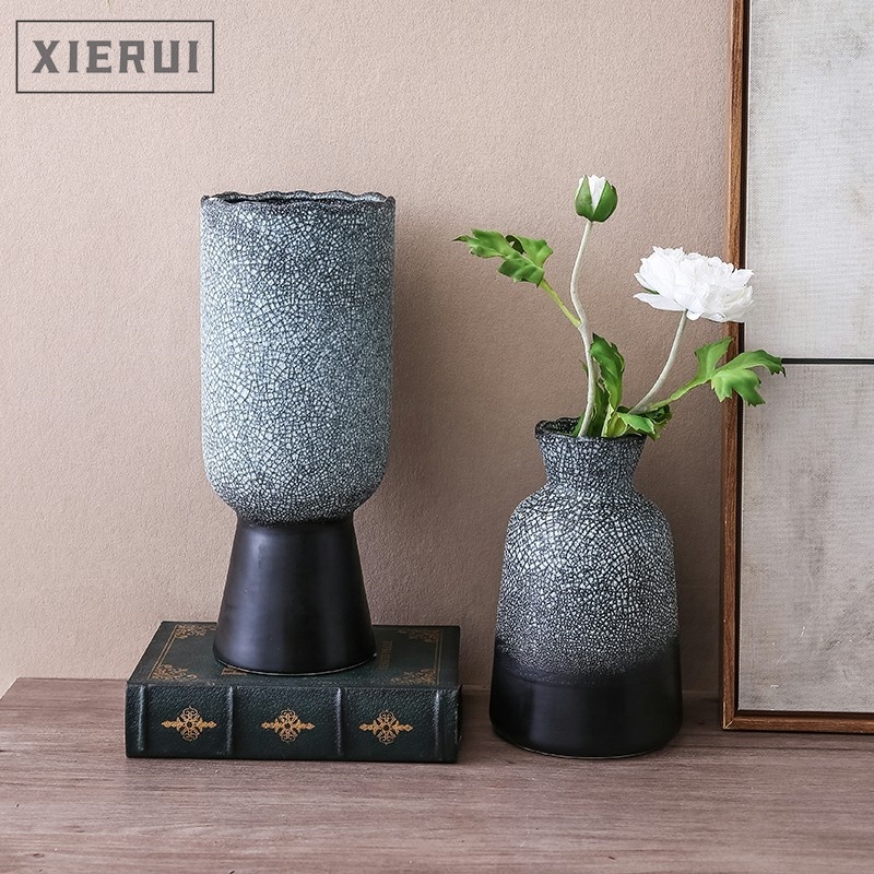 Modern Minimalist Stone Textured Flower Vases Set Creative Simple Luxury Nordic Ceramic Vase Home Decor
