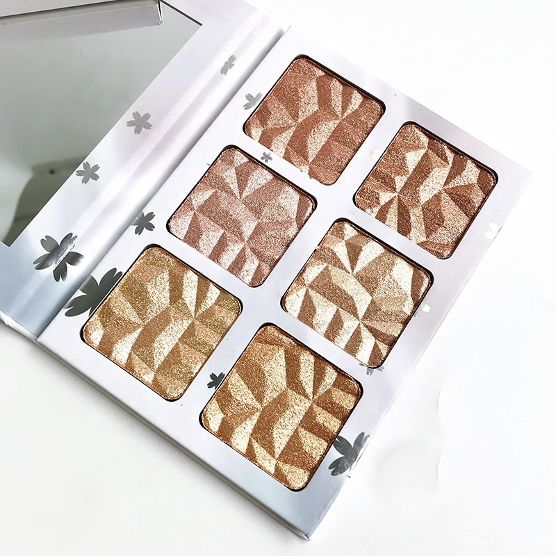 Custom logo face makeup highlighter custom logo glitter highlighter bronzers palette