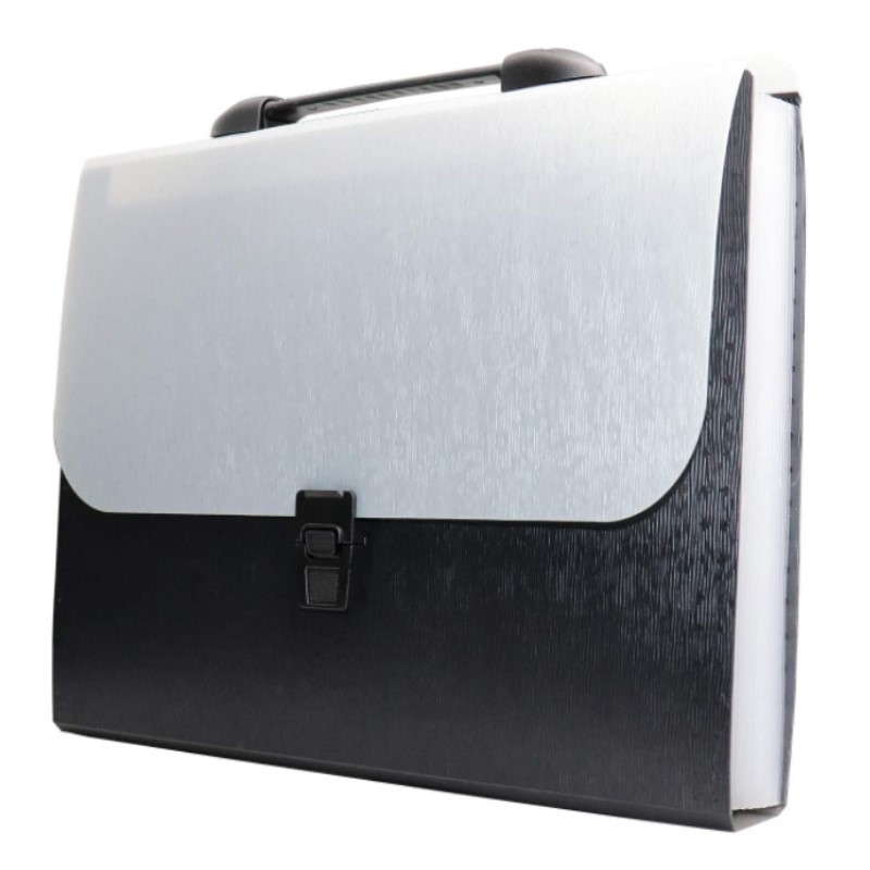 Expanding File Folder A4 Letter Size Portable Document Holder with Handle Large Accordion Filing Document Organizer for Office