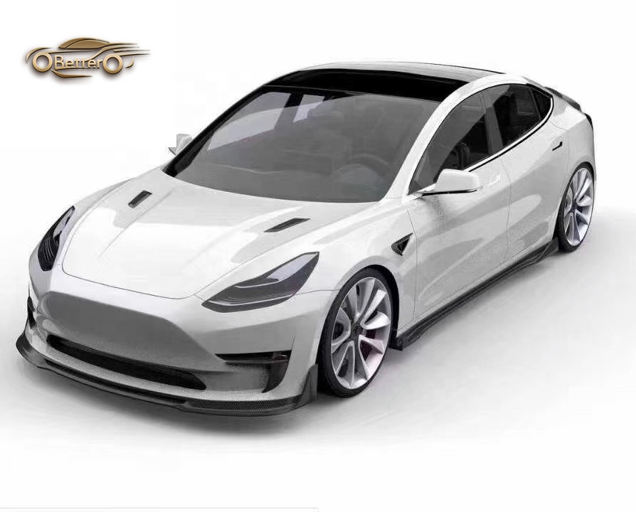 Лучшее качество, аксессуары для Tesla Model 3, стильная юбка Vorsteine из углеродного волокна, Передние боковые юбки, задний диффузор, спойлер