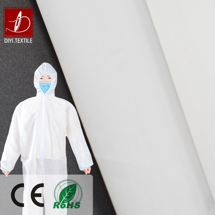 210T тафты водонепроницаемый 100% полиэстер тканая ткань для Одноразовой Защитной Одежды медицинское защитное платье