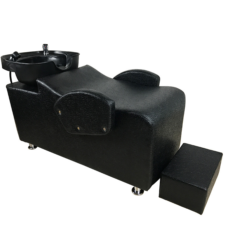 Ergonomic Design Salon Shampoo Station, Salon Hair Wash Chairs, PU Leather Shampoo Bed With Ceramic Bowl