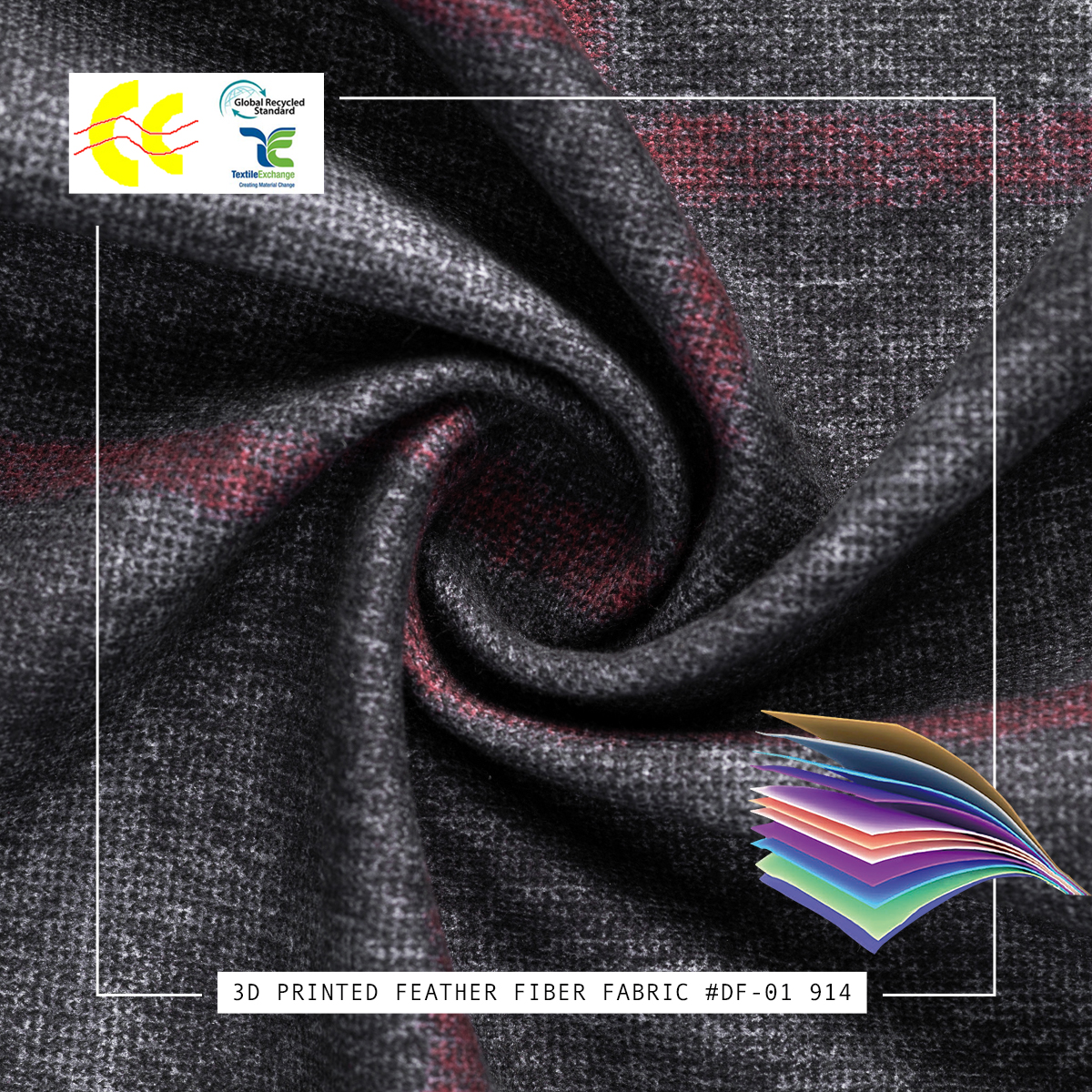 Wholesale Waterproof Textile Clothing 3D Digital Printing Design Fabric