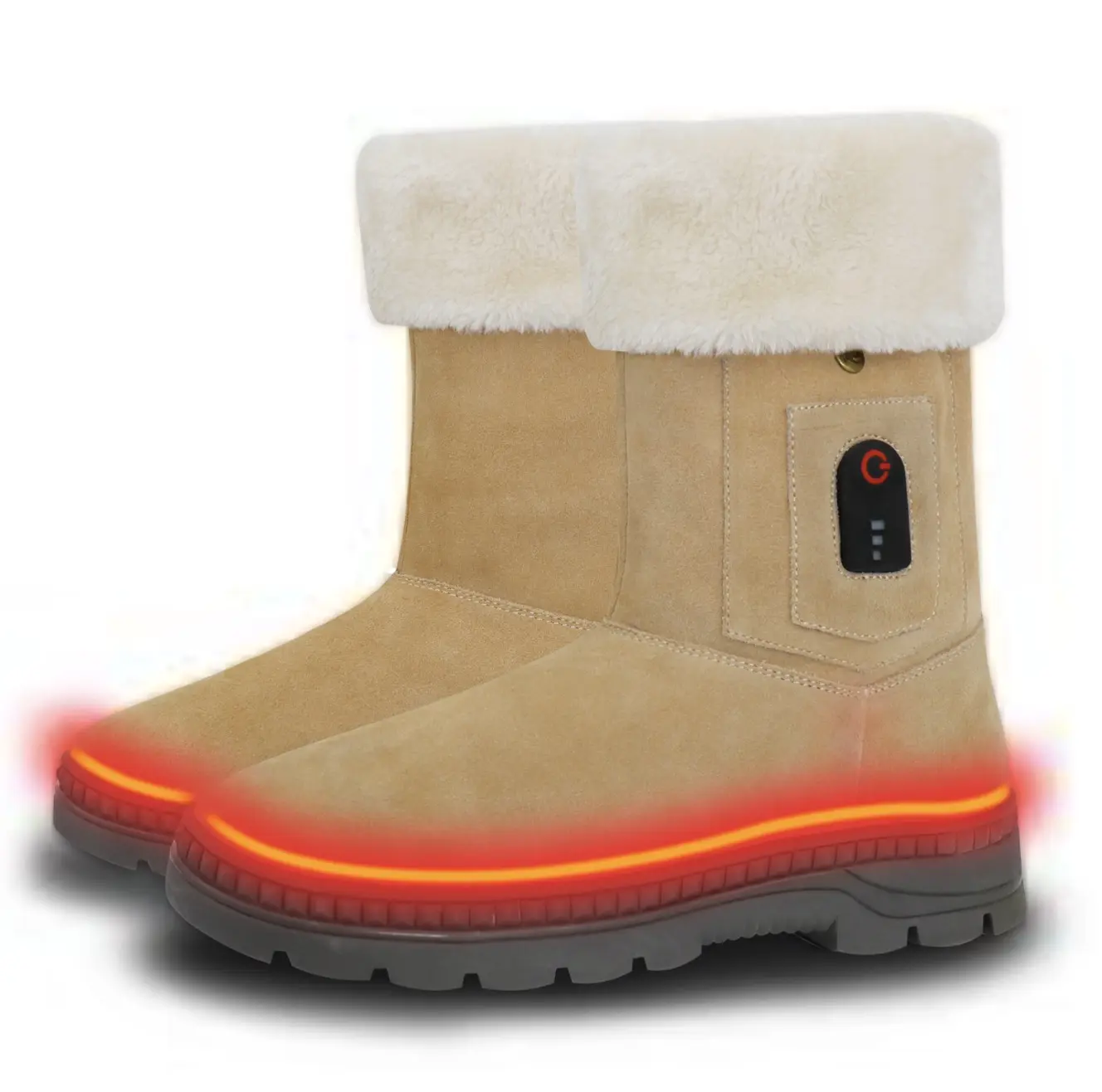 7.4V Cow Suede Split Leather heated boots,Rechargeable Battery Powered Heated Boots
