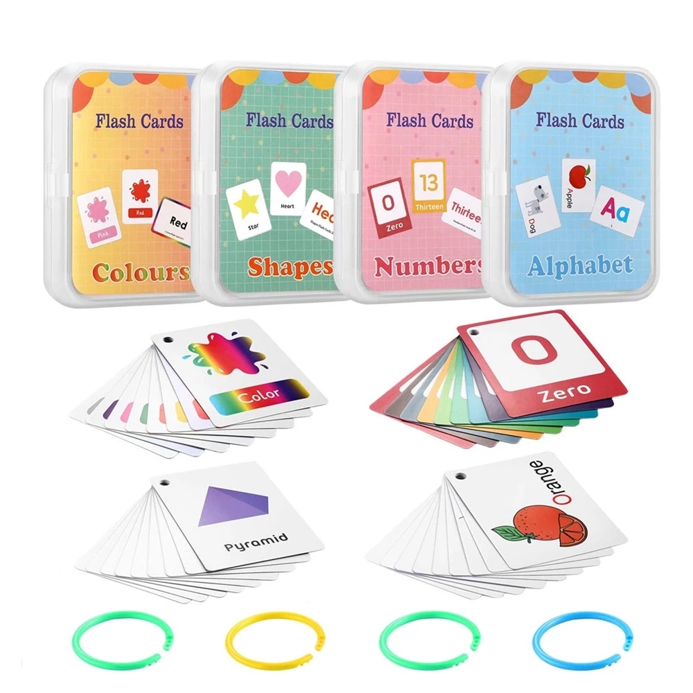 Montessori Cognitive Cards Pocketable Flash Memory Game for English Alphabet Fruit Animal Vegetable Learning Flashcard Toy
