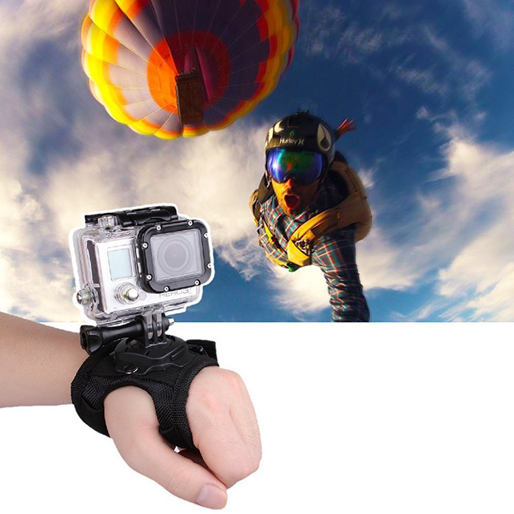 Горячая Распродажа 360 градусов вращения перчатки стиль ремешок крепление с полосатыми ремешками для спортивной экшн-камеры Go pro hero4 сессия афера SJ4000 YI камера