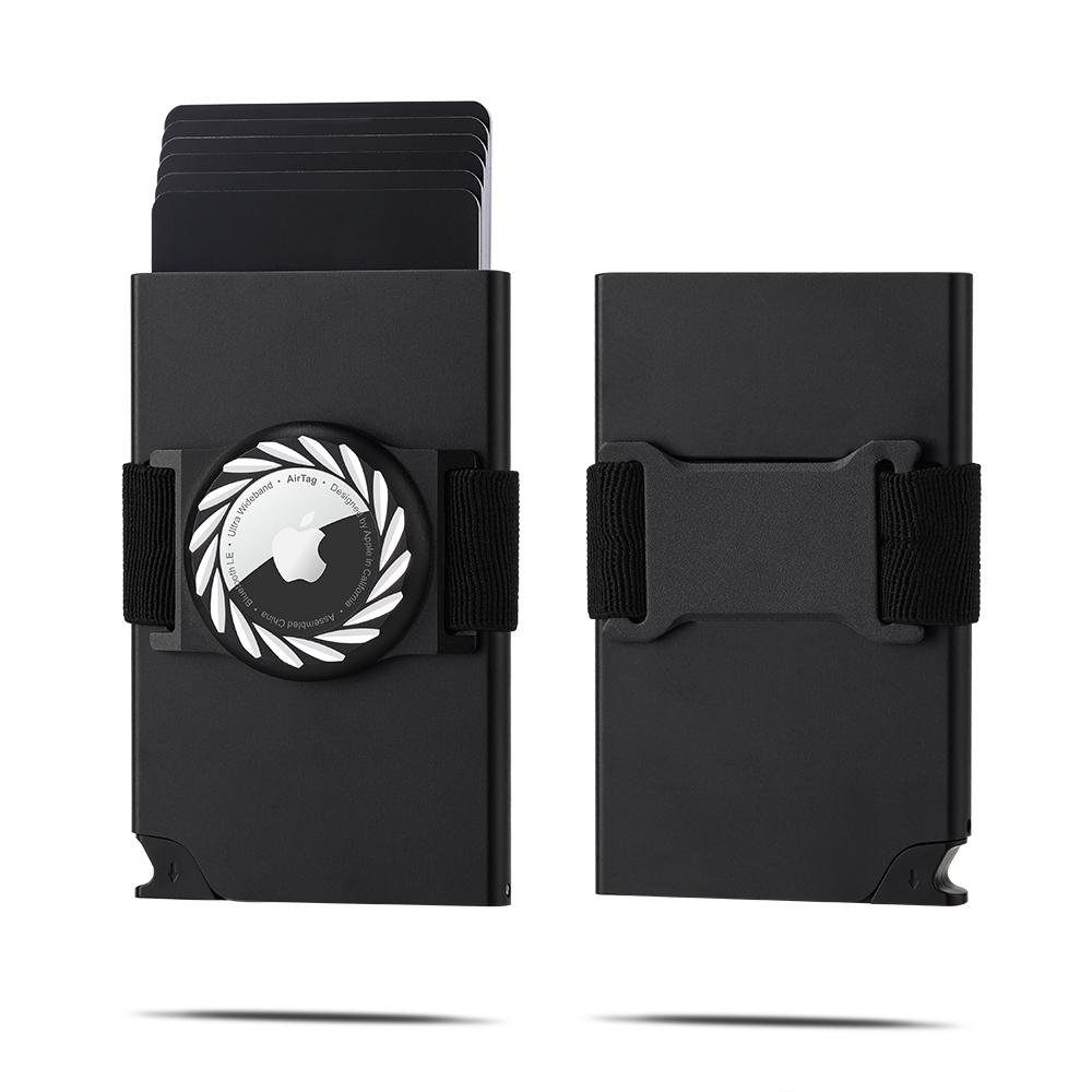Casekey тонкий кошелек с денежным ремешком для Airtag минималистичный металлический держатель для карт кошелек
