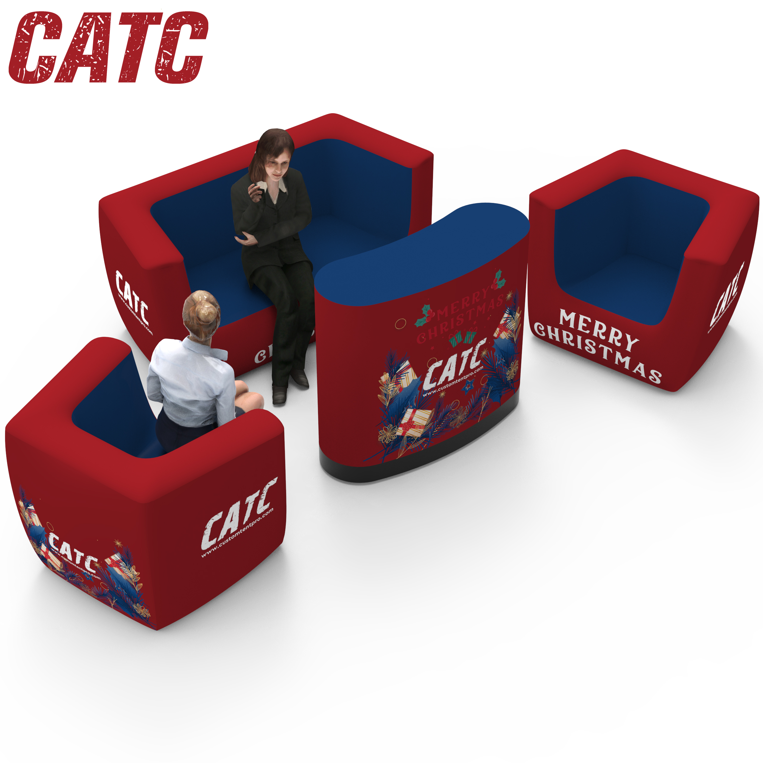 CATC Festival Atmosphere Lightweight Inflatable Furniture for Christmas Waterproof Outdoor Airtight Diverse Shaped Modern Sofa