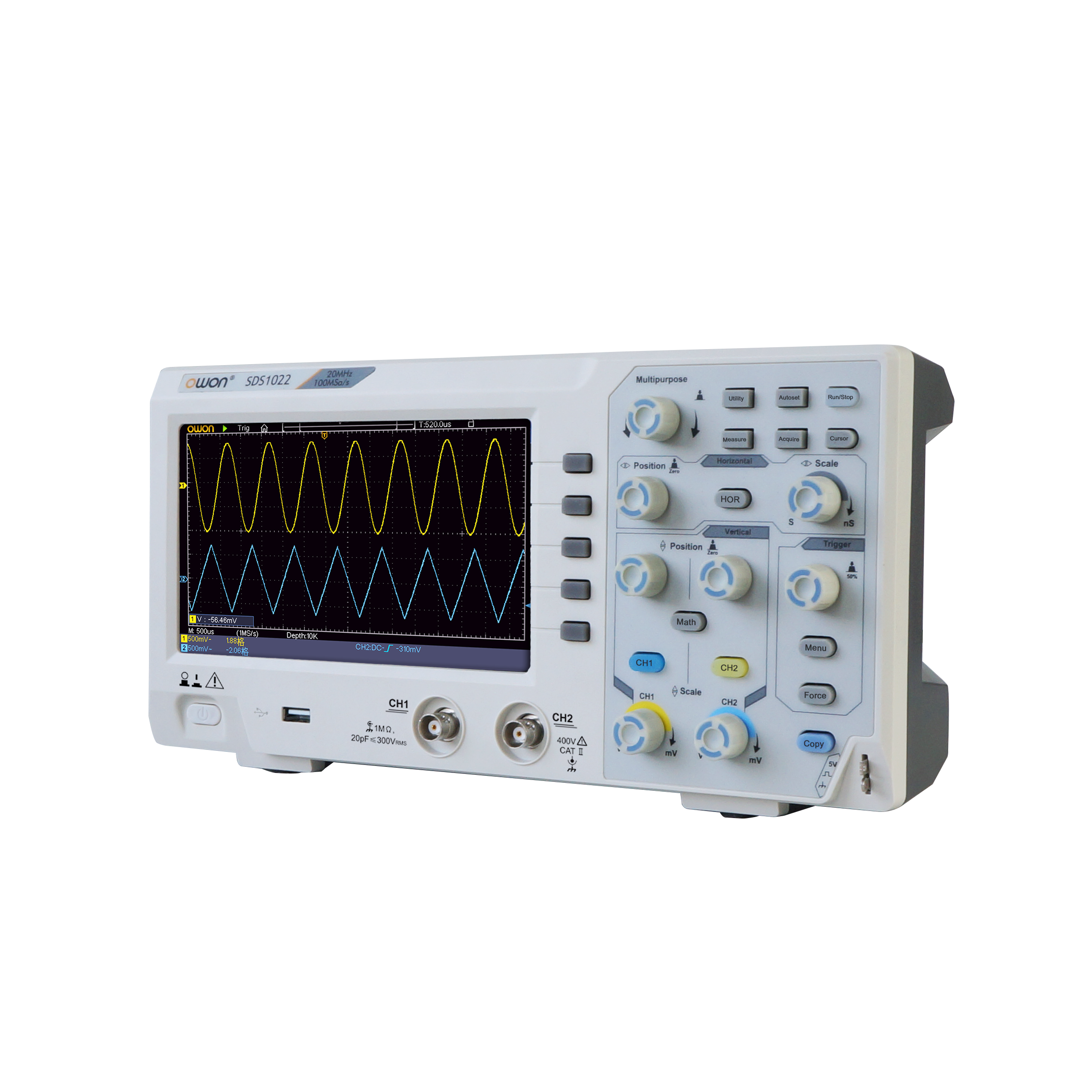 Двухканальный осциллограф SDS1022, экономичный цифровой осциллограф с высоким разрешением 20 МГц
