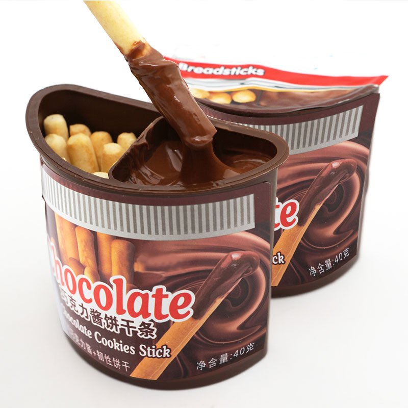 Good Quality Baby Biscuit Stick With Chocolate Jam Cup Finger Biscuits Dip Chocol Candies