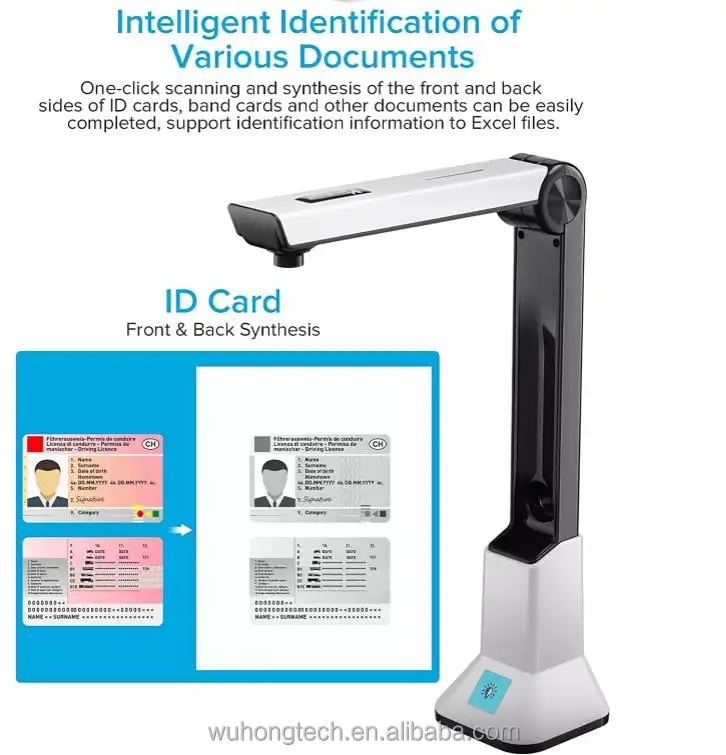 A4 Portable 8 Mega Pixel Mini High-Speed Scanning Kinghun KC5M01 Document Camera Scanner For School