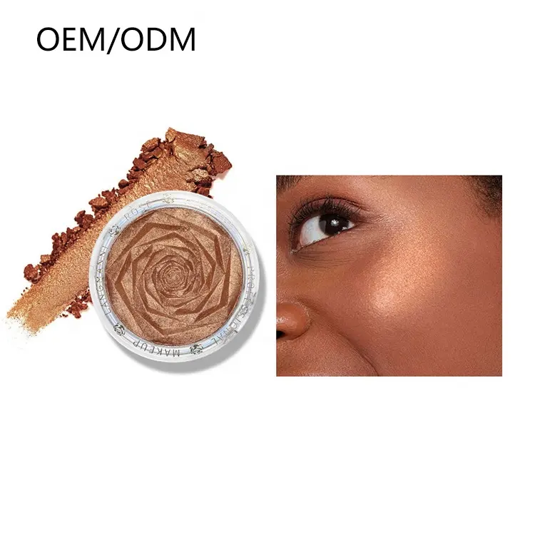 Makeup High Pigment Custom Your Own Brand Bronzer Highlight Pressed Powder Private Label Highlighter