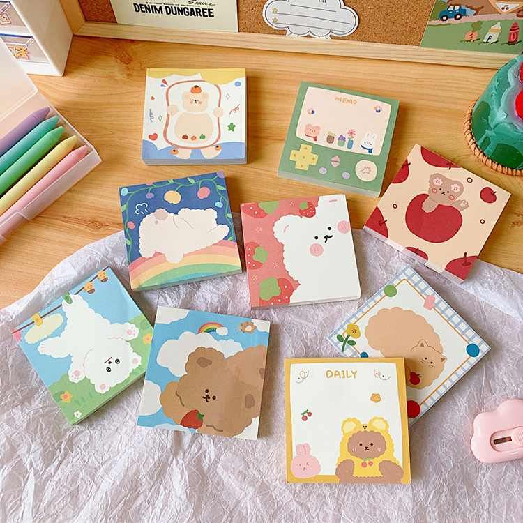 Kawaii Канцелярские стильные розовые клейкие заметки портативный блокнот для записей милые блокноты для записей