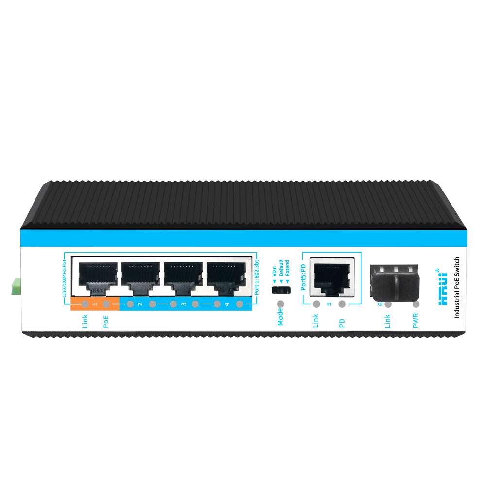 Горячая продажа фабрика OEM IP40 класс 250 м BT90W промышленные Full Gigabit 4 портами VLAN POE Ethernet PD коммутатор
