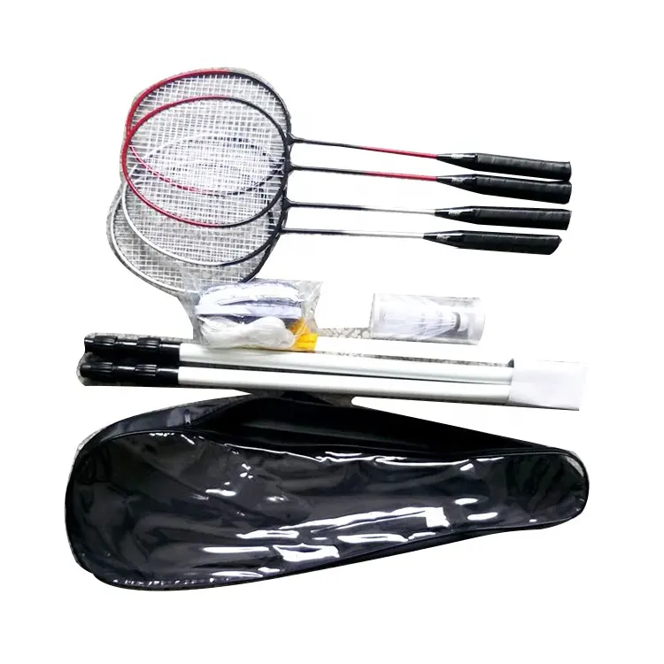 4-Player Badminton and Racket Ball Combo Equipment Set