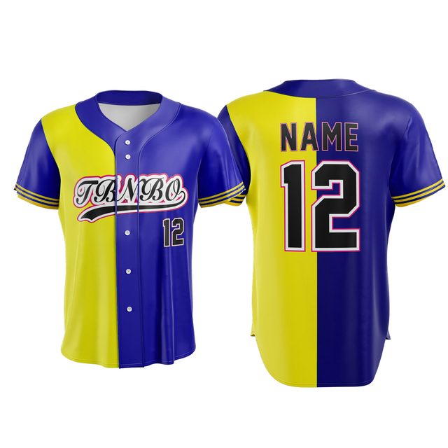 custom button down embroidery men cotton sublimation unisex raider split color blank cropped two tone baseball jersey