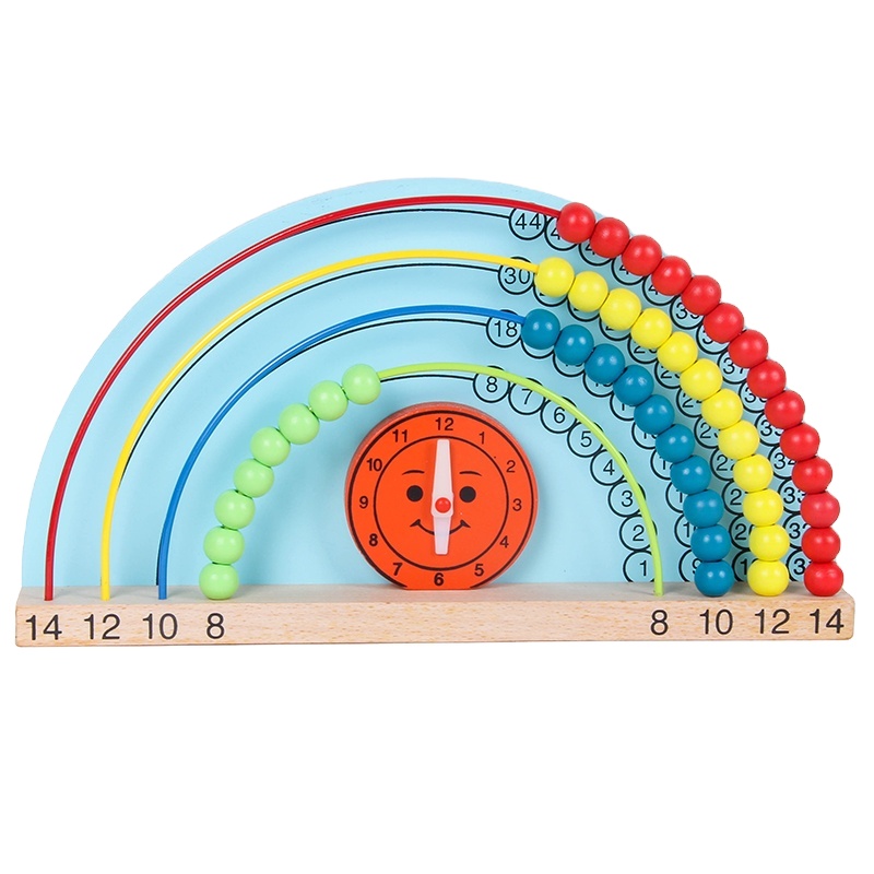 Learning tower fidget toys high-quality wooden rainbow beads abacus children's toys wooden Montessori preschool educational toys