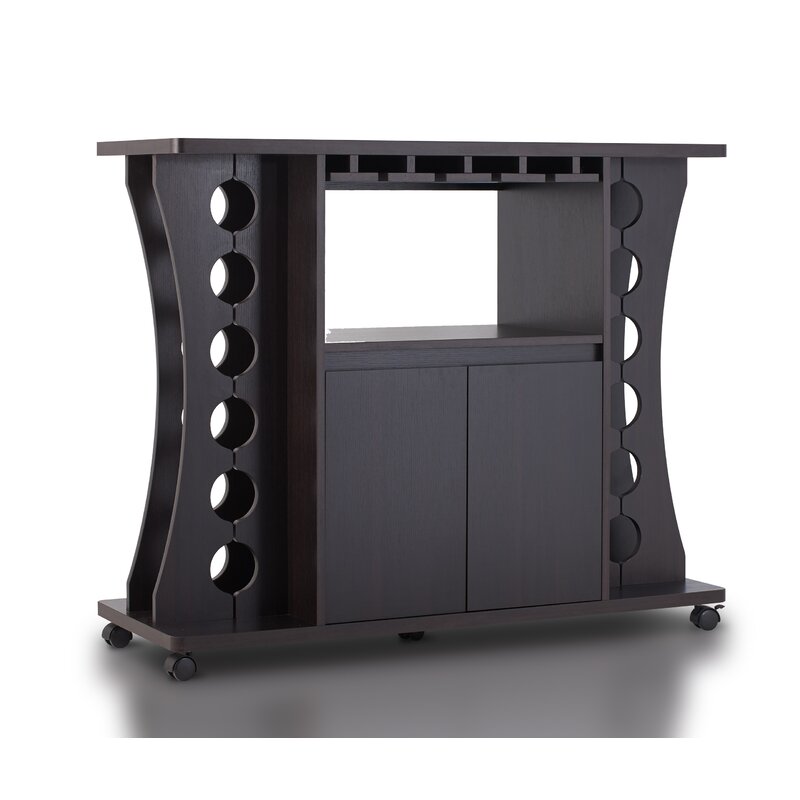 Popular Wine Bar Cabinet Customization Porous Wine Wood Bar Buffet Table Wine Cabinet