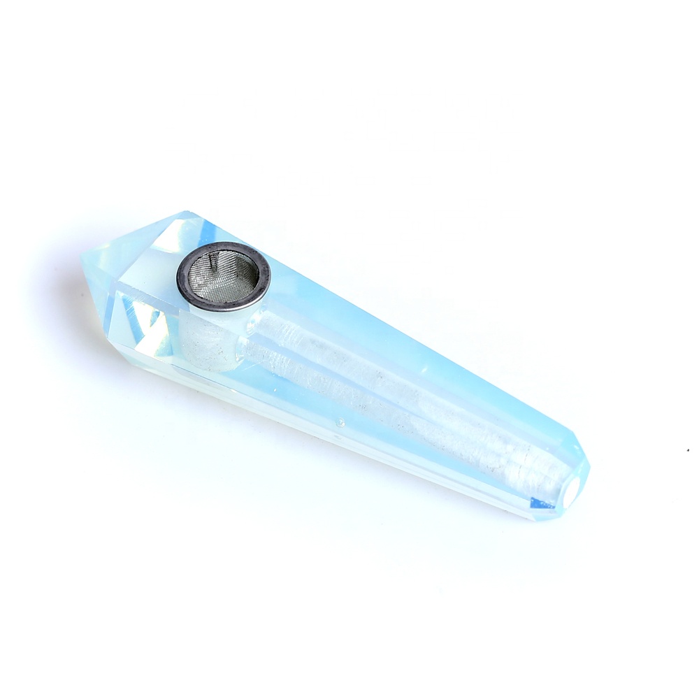 Natural Opal Crystal Smoking Weed Engraved Logo Pipe weed smoking pipes