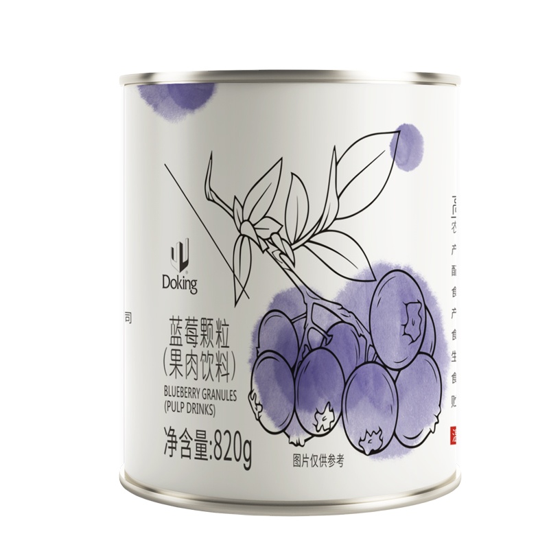 Doking 820g hot product Healthy Sweet And Delicious Blueberry Granules Fruit Canned
