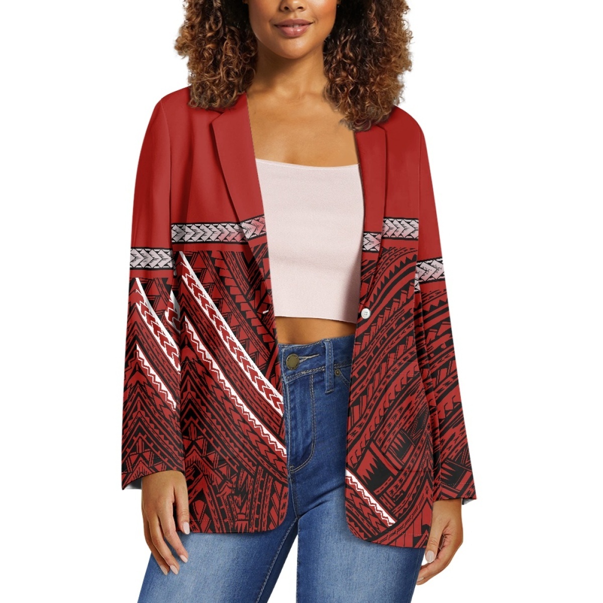 Designer Exclusive Customization Polynesian Dance Women's Casual Suit Jacket Print On Demand Exquisite Fashionable Ladies Suits