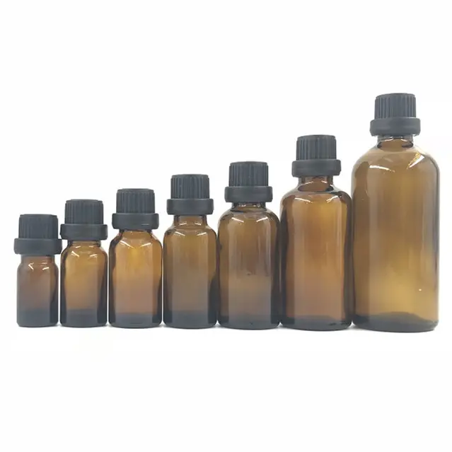 5ml 10ml 15ml 20ml 30ml 50ml 100ml amber essential oil glass dropper bottle