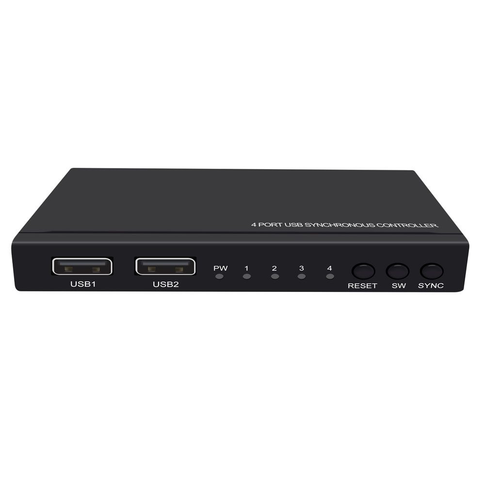 4-port KVM Splitter KVM Keyboard And Mouse Share Switcher Four KM Switch Main Unit 1 Set+USB Cable 4 Black