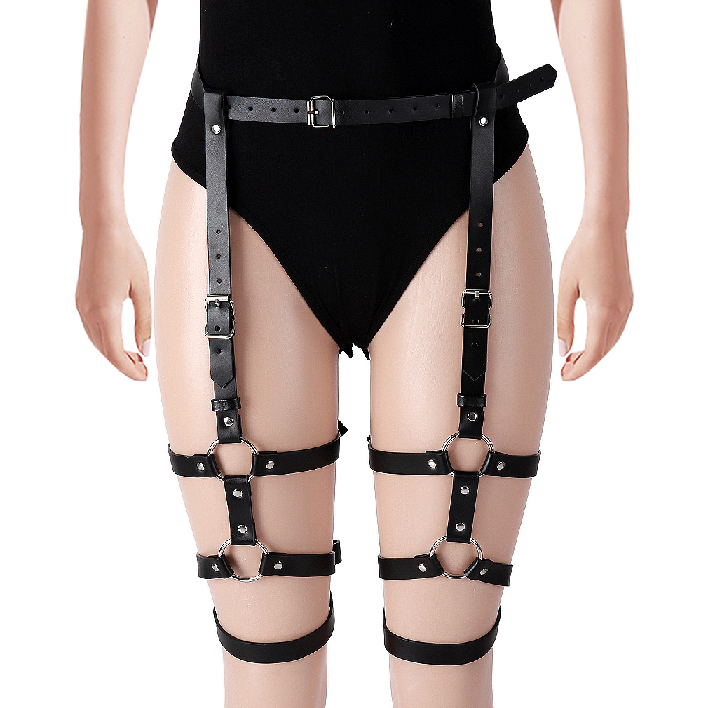 2021 Gothic Woman Sexy Leather Punk Waist Garter Belt Night Club Party Hot Girl Wear