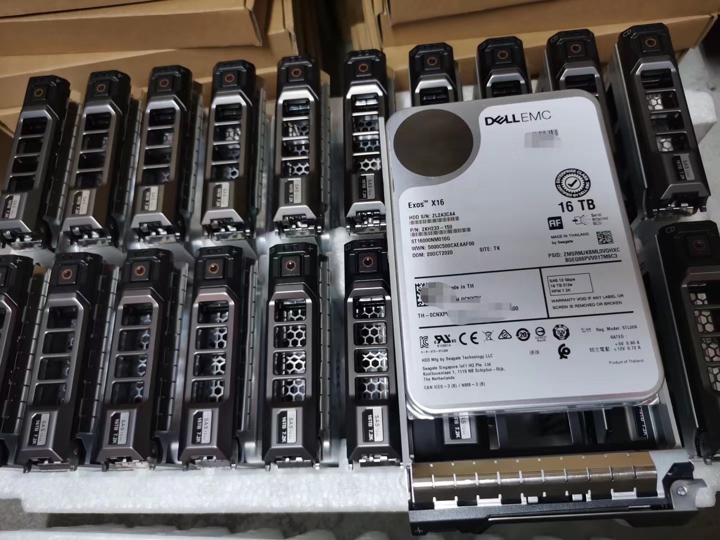 Оригинальный 400-BHIY 16 ТБ 7200 об/мин SAS-12Gbps 512mb буфера 512e 3,5 дюймов горячего подключения жесткого диска с лотками для 14g Poweredge сервер